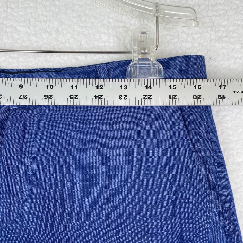 Banana Republic Avery Blue Linen Blend Ankle Pants Womens 6 Cobalt Slim Career - Picture 7 of 12
